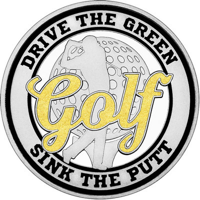 Gold "Golf" with Black Outer Circular Borders